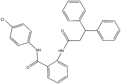 N-(4-chlorophenyl)-2-[(3,3-diphenylpropanoyl)amino]benzamide 化学構造式