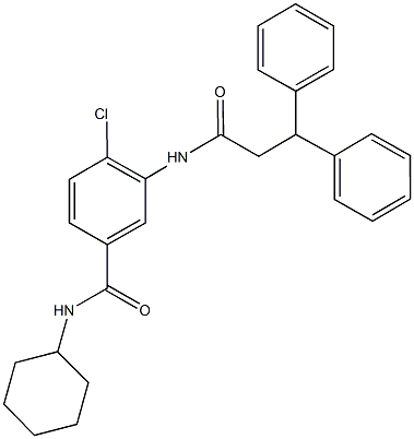 4-chloro-N-cyclohexyl-3-[(3,3-diphenylpropanoyl)amino]benzamide,791803-76-4,结构式