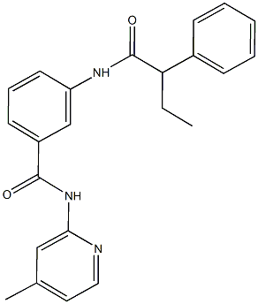 N-(4-methyl-2-pyridinyl)-3-[(2-phenylbutanoyl)amino]benzamide,791803-85-5,结构式