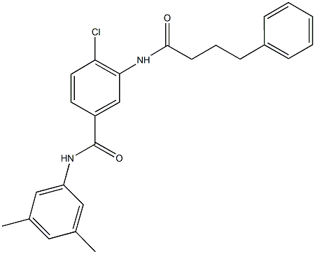 4-chloro-N-(3,5-dimethylphenyl)-3-[(4-phenylbutanoyl)amino]benzamide 结构式