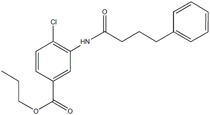 propyl 4-chloro-3-[(4-phenylbutanoyl)amino]benzoate 结构式