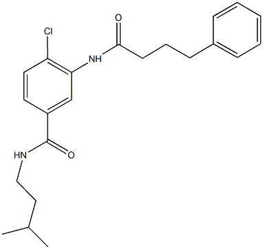 4-chloro-N-isopentyl-3-[(4-phenylbutanoyl)amino]benzamide 结构式