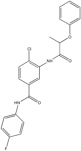4-chloro-N-(4-fluorophenyl)-3-[(2-phenoxypropanoyl)amino]benzamide|