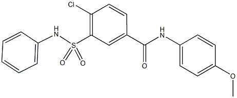 3-(anilinosulfonyl)-4-chloro-N-(4-methoxyphenyl)benzamide 化学構造式