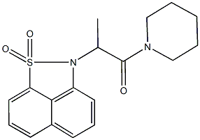 2-[1-methyl-2-oxo-2-(1-piperidinyl)ethyl]-2H-naphtho[1,8-cd]isothiazole 1,1-dioxide Struktur
