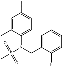 N-(2,4-dimethylphenyl)-N-(2-fluorobenzyl)methanesulfonamide 化学構造式