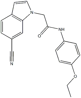 2-(6-cyano-1H-indol-1-yl)-N-(4-ethoxyphenyl)acetamide 化学構造式