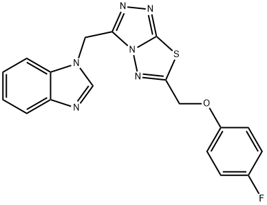 [3-(1H-benzimidazol-1-ylmethyl)[1,2,4]triazolo[3,4-b][1,3,4]thiadiazol-6-yl]methyl 4-fluorophenyl ether Struktur