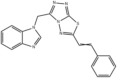 1-{[6-(2-phenylvinyl)[1,2,4]triazolo[3,4-b][1,3,4]thiadiazol-3-yl]methyl}-1H-benzimidazole Structure