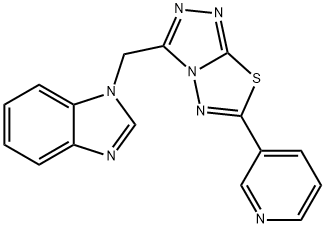 1-{[6-(3-pyridinyl)[1,2,4]triazolo[3,4-b][1,3,4]thiadiazol-3-yl]methyl}-1H-benzimidazole 结构式