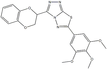 3-(2,3-dihydro-1,4-benzodioxin-2-yl)-6-(3,4,5-trimethoxyphenyl)[1,2,4]triazolo[3,4-b][1,3,4]thiadiazole Structure