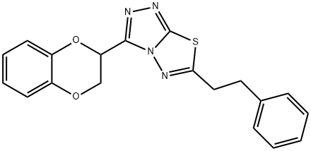 3-(2,3-dihydro-1,4-benzodioxin-2-yl)-6-(2-phenylethyl)[1,2,4]triazolo[3,4-b][1,3,4]thiadiazole Struktur