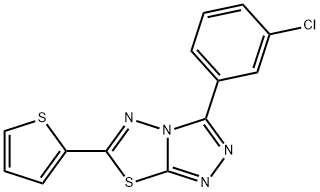 3-(3-chlorophenyl)-6-(2-thienyl)[1,2,4]triazolo[3,4-b][1,3,4]thiadiazole 结构式