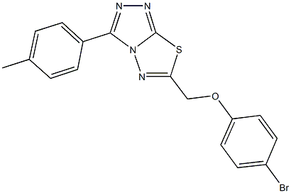 6-[(4-bromophenoxy)methyl]-3-(4-methylphenyl)[1,2,4]triazolo[3,4-b][1,3,4]thiadiazole,791824-58-3,结构式