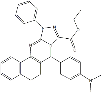 ethyl 7-[4-(dimethylamino)phenyl]-11-phenyl-5,6,7,11-tetrahydrobenzo[h][1,2,4]triazolo[3,4-b]quinazoline-9-carboxylate,791824-67-4,结构式