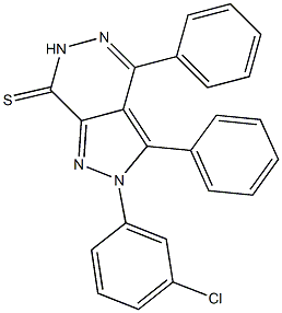 2-(3-chlorophenyl)-3,4-diphenyl-2,6-dihydro-7H-pyrazolo[3,4-d]pyridazine-7-thione 化学構造式