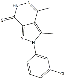 2-(3-chlorophenyl)-3,4-dimethyl-2,6-dihydro-7H-pyrazolo[3,4-d]pyridazine-7-thione 结构式