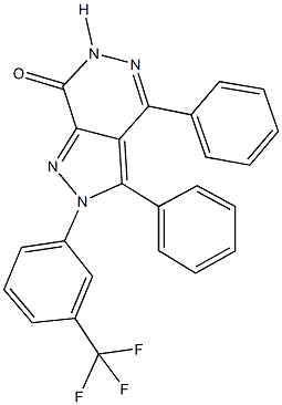 3,4-diphenyl-2-[3-(trifluoromethyl)phenyl]-2,6-dihydro-7H-pyrazolo[3,4-d]pyridazin-7-one,791825-04-2,结构式