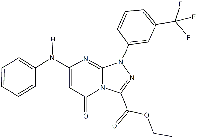 ethyl 7-anilino-5-oxo-1-[3-(trifluoromethyl)phenyl]-1,5-dihydro[1,2,4]triazolo[4,3-a]pyrimidine-3-carboxylate Structure