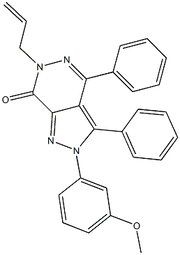 6-allyl-2-(3-methoxyphenyl)-3,4-diphenyl-2,6-dihydro-7H-pyrazolo[3,4-d]pyridazin-7-one,791825-10-0,结构式