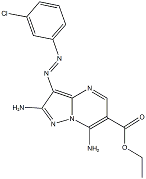 ethyl 2,7-diamino-3-[(3-chlorophenyl)diazenyl]pyrazolo[1,5-a]pyrimidine-6-carboxylate Structure