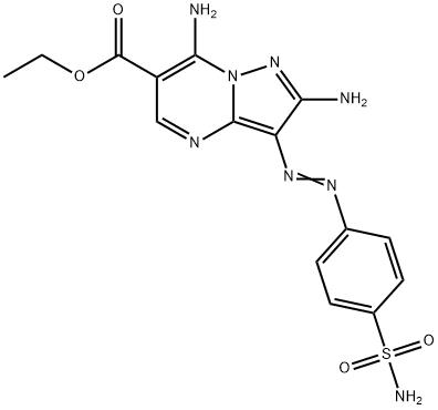 ethyl 2,7-diamino-3-{[4-(aminosulfonyl)phenyl]diazenyl}pyrazolo[1,5-a]pyrimidine-6-carboxylate,791825-23-5,结构式