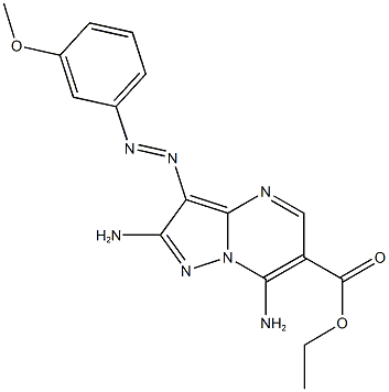 ethyl 2,7-diamino-3-[(3-methoxyphenyl)diazenyl]pyrazolo[1,5-a]pyrimidine-6-carboxylate Structure