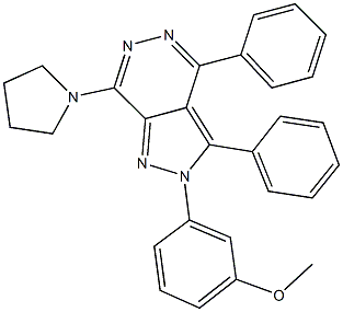 3-[3,4-diphenyl-7-(1-pyrrolidinyl)-2H-pyrazolo[3,4-d]pyridazin-2-yl]phenyl methyl ether Struktur