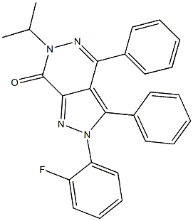 2-(2-fluorophenyl)-6-isopropyl-3,4-diphenyl-2,6-dihydro-7H-pyrazolo[3,4-d]pyridazin-7-one,791825-51-9,结构式