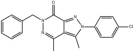 6-benzyl-2-(4-chlorophenyl)-3,4-dimethyl-2,6-dihydro-7H-pyrazolo[3,4-d]pyridazin-7-one 结构式