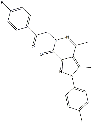 6-[2-(4-fluorophenyl)-2-oxoethyl]-3,4-dimethyl-2-(4-methylphenyl)-2,6-dihydro-7H-pyrazolo[3,4-d]pyridazin-7-one 结构式