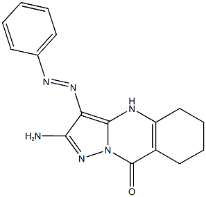 2-amino-3-(phenyldiazenyl)-5,6,7,8-tetrahydropyrazolo[5,1-b]quinazolin-9(4H)-one Structure