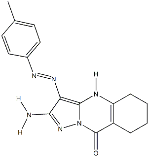 2-amino-3-[(4-methylphenyl)diazenyl]-5,6,7,8-tetrahydropyrazolo[5,1-b]quinazolin-9(4H)-one,791825-86-0,结构式