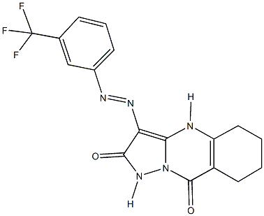 3-{[3-(trifluoromethyl)phenyl]diazenyl}-5,6,7,8-tetrahydropyrazolo[5,1-b]quinazoline-2,9(1H,4H)-dione 结构式