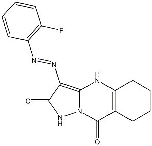 3-[(2-fluorophenyl)diazenyl]-5,6,7,8-tetrahydropyrazolo[5,1-b]quinazoline-2,9(1H,4H)-dione|