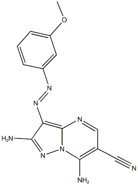 2,7-diamino-3-[(3-methoxyphenyl)diazenyl]pyrazolo[1,5-a]pyrimidine-6-carbonitrile Structure