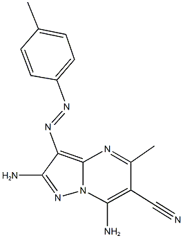 2,7-diamino-5-methyl-3-[(4-methylphenyl)diazenyl]pyrazolo[1,5-a]pyrimidine-6-carbonitrile Structure
