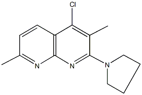 4-chloro-3,7-dimethyl-2-(1-pyrrolidinyl)[1,8]naphthyridine,791826-50-1,结构式