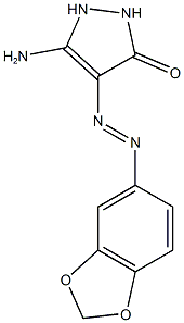 5-amino-4-(1,3-benzodioxol-5-yldiazenyl)-1,2-dihydro-3H-pyrazol-3-one 结构式