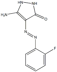 5-amino-4-[(2-fluorophenyl)diazenyl]-1,2-dihydro-3H-pyrazol-3-one Struktur