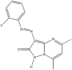 3-[(2-fluorophenyl)diazenyl]-5,7-dimethylpyrazolo[1,5-a]pyrimidin-2(1H)-one,791826-73-8,结构式