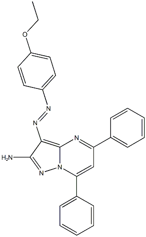 3-[(4-ethoxyphenyl)diazenyl]-5,7-diphenylpyrazolo[1,5-a]pyrimidin-2-amine 化学構造式