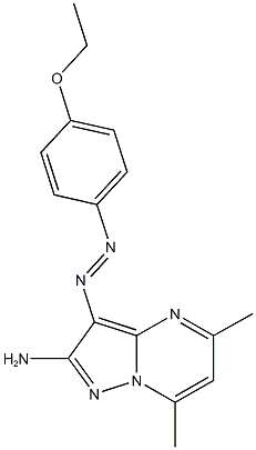 3-[(4-ethoxyphenyl)diazenyl]-5,7-dimethylpyrazolo[1,5-a]pyrimidin-2-amine 结构式