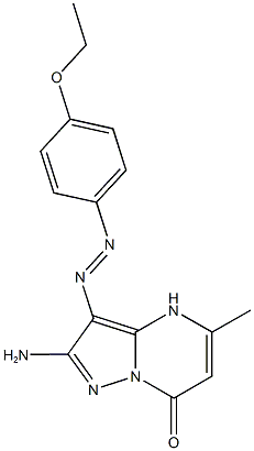 791826-92-1 2-amino-3-[(4-ethoxyphenyl)diazenyl]-5-methylpyrazolo[1,5-a]pyrimidin-7(4H)-one