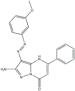 2-amino-3-[(3-methoxyphenyl)diazenyl]-5-phenylpyrazolo[1,5-a]pyrimidin-7(4H)-one 结构式