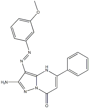 2-amino-3-[(3-methoxyphenyl)diazenyl]-5-phenylpyrazolo[1,5-a]pyrimidin-7(4H)-one Structure