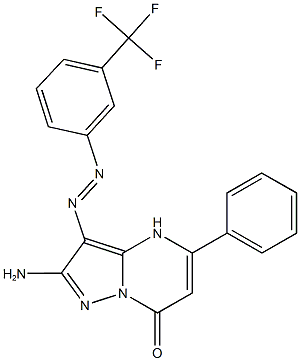 2-amino-5-phenyl-3-{[3-(trifluoromethyl)phenyl]diazenyl}pyrazolo[1,5-a]pyrimidin-7(4H)-one,791826-98-7,结构式