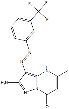 2-amino-5-methyl-3-{[3-(trifluoromethyl)phenyl]diazenyl}pyrazolo[1,5-a]pyrimidin-7(4H)-one 结构式