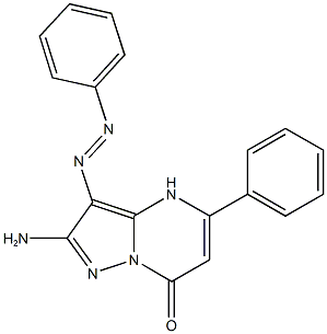 2-amino-5-phenyl-3-(phenyldiazenyl)pyrazolo[1,5-a]pyrimidin-7(4H)-one 化学構造式