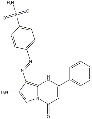 4-[(2-amino-7-oxo-5-phenyl-4,7-dihydropyrazolo[1,5-a]pyrimidin-3-yl)diazenyl]benzenesulfonamide 化学構造式